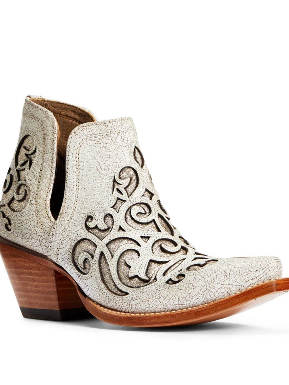 Ariat Ivory Laser-Cut Western Ankle Bootie